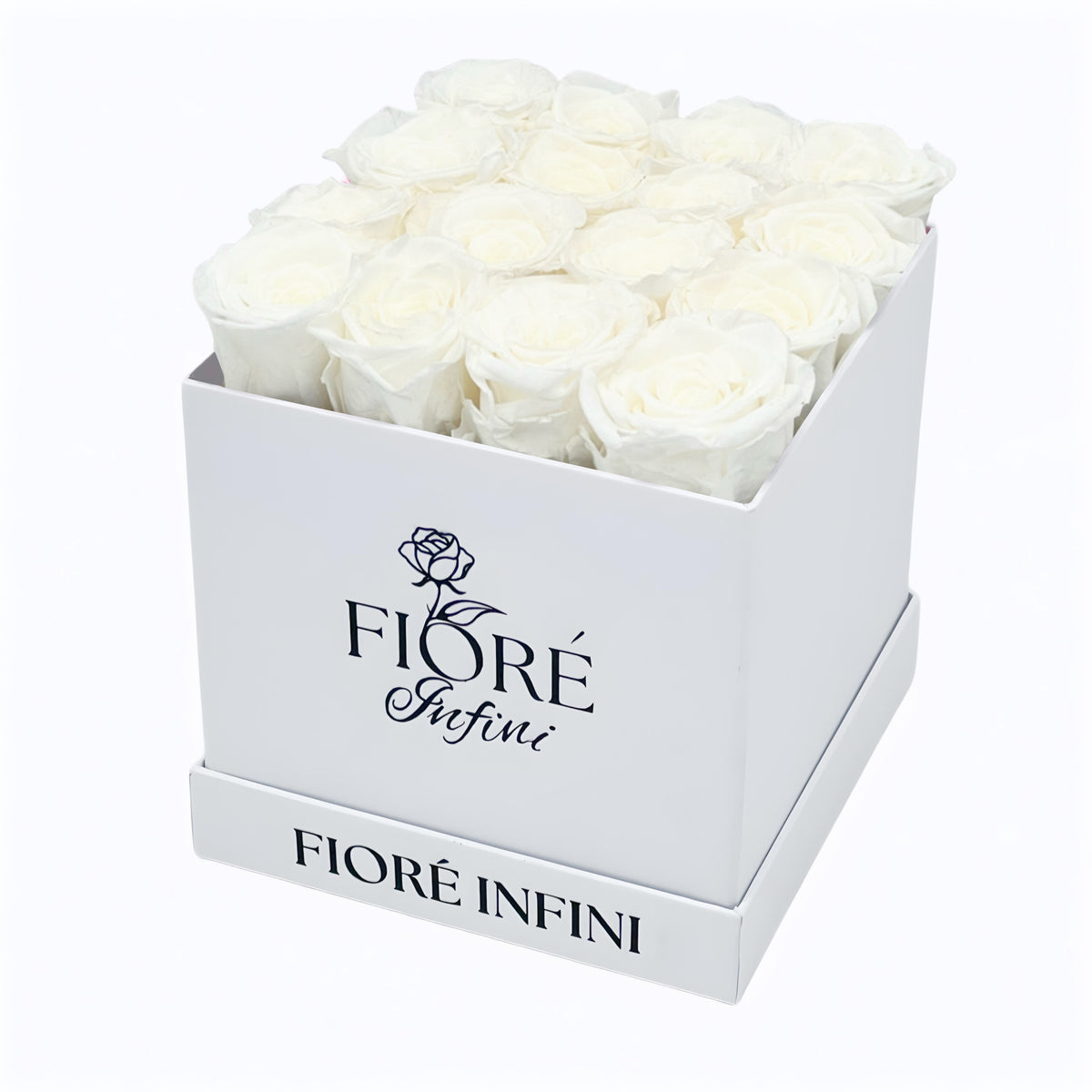 white preserved roses, luxury gift