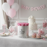 preserved pink roses for a baby shower